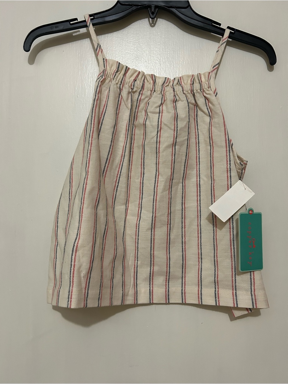 Copper Key Cream Striped Spaghetti Strap Girls Top